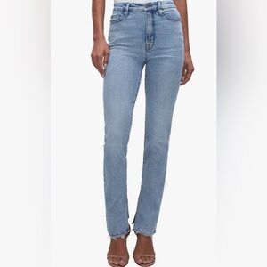 Good American Good Boy Split Hem High Waist Straight Leg Jean